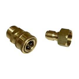 HOTEISON High Pressure Washer 3/8 One-Touch Coupler M22 Compatible, For High Pressure Washers, Attaches and Disconnects High Pressure Hose with One Touch! (Male and Female Set (Karcher Compatible))