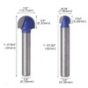 Eyech 4pc Core Box Router Bit Set Carbide 1/4 Inch,