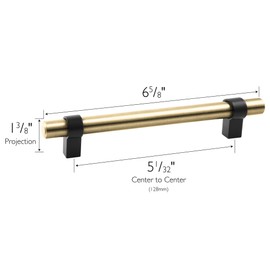 Design House Emery Cabinet Pulls, 5-Pack, 5-1/16-inch (128mm) Center to Center Drawer Pulls, Modern Kitchen Handles, Satin Gold and Matte Black, 189423-GDB
