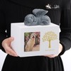 DiDiBirDi Pet Urn for Dog Ashes, Tree Pattern Wooden White