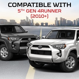 AJT DESIGN Door Handle Covers Compatible with Toyota 4Runner 2010+ (5th Gen) | 5th gen 4runner Chrome Delete Accessories | ABS Plastic Front & Back Interior Car Door Handle Cover| Made in USA | Black