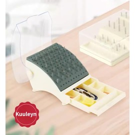 142 Holes Dental Bur Holder Disinfection Box, Bur Block Organizer with Cover,Dental Bur Block with Pull out DrawerHolder Case Bur Box for Lab, Dentist Tool