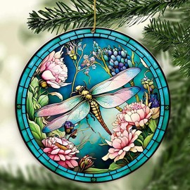 Dragonfly Christmas Ornament, Dragonfly Christmas Tree Holiday Decor, 2024 Christmas Dragonfly Ornaments Hanging Tree Decorations, Dragonfly Gifts for Women, Christmas Dragonfly Ornaments