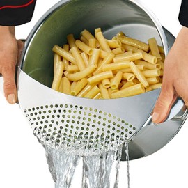 Best Utensils Pan Pot Spaghetti Strainer Premium Stainless Steel Pasta Kitchen Strainer Vegetables Colander & Drainer - Fits All Pots Up To 10 Inches