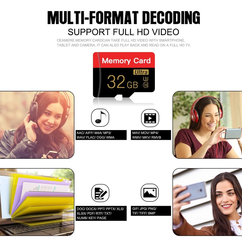 ESHAKHARE 2 Pack Micro SD Card 32GB with SD Adapter