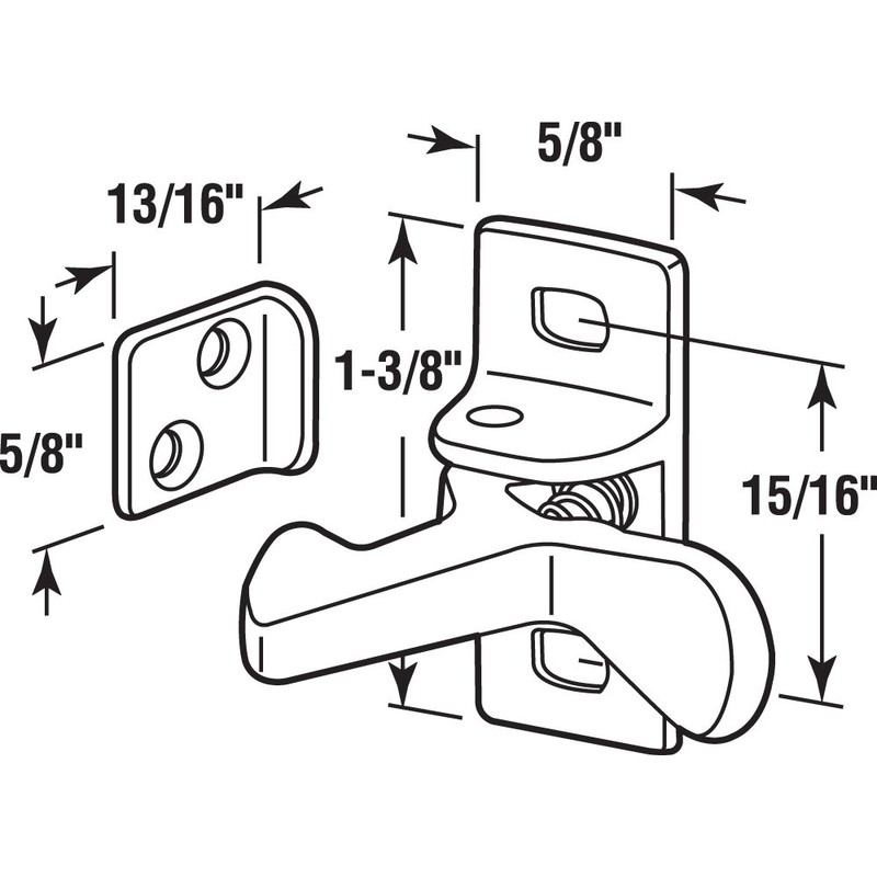 Prime-Line U 10882 Cabinet Door Elbow Catch, Cast Aluminum, Satin