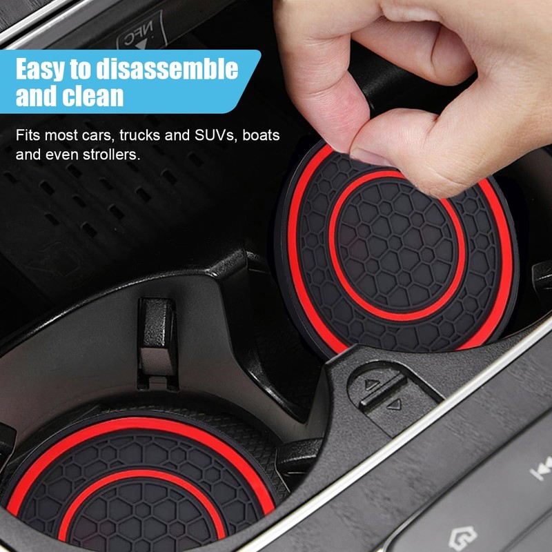 2PCS Car Cup Holder Coasters, 2.75 Inch Auto Non-Slip Anti