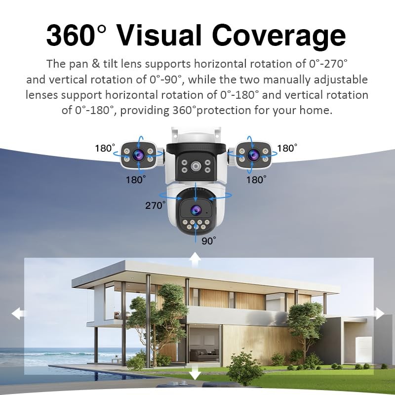 6MP Three - Lens WiFi Outdoor Panoramic Camera / 3
