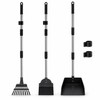 Long Handle Metal Dog Pooper Scooper Set with Rake, Spade