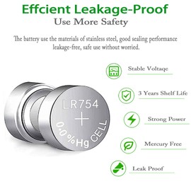 CPANCELL AG5 LR754 309 393 SR754 SR754 Battery Alkaline Button Cell Battery (10 Count)