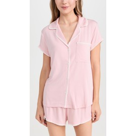 Eberjey Women's Frida Short Pajama Set, Silver Pink/Ivory, XL