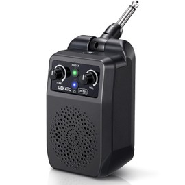 LEKATO Mini Amplificador de Guitarra Eléctrica 5W, Amplificador de Guitarra Portátil Bluetooth con 4 Efectos Incorporados, Clean Distortion Overdrive Reverb, Amplificador Pequeño Recargable para