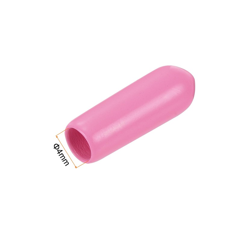 sourcing map 100pcs Rubber End Caps 4mm ID Vinyl PVC