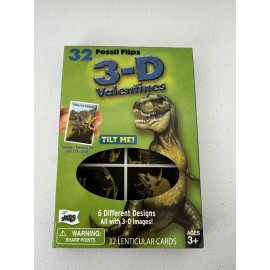 Mello Smello 32 Fossil Flips 3-D Valentines Lenticular 6 Designs Dinosaur Box may have damage