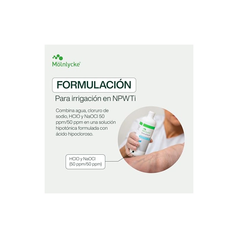 500 ml NPWT Solución de Irrigación para Heridas | Ácido