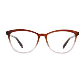 Peepers by PeeperSpecs Women's Wren Cat Eye Blue Light Blocking Reading Glasses, Rust/Pink, 55 + 0