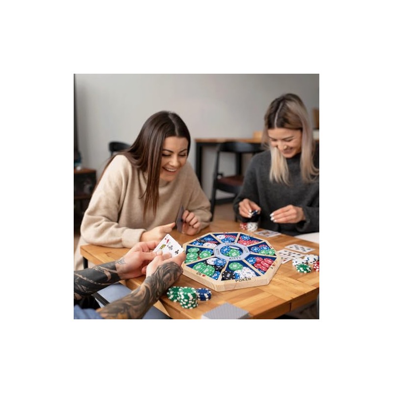 Wooden Michigan Rummy Board Game,13 * 13 inches,Tripoley Game,Deluxe Set,