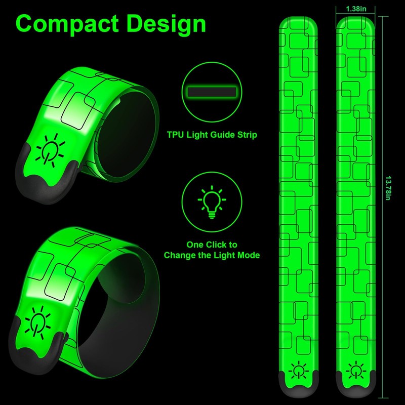 LED Armband Rechargeable, 2Pcs High Visibility Running Gear for Night