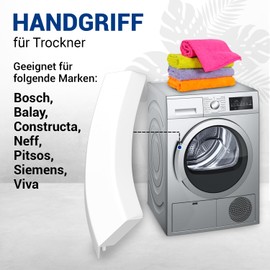 VIOKS Door Handle Dryer Handle White Replacement for Bosch Door Handle 00644221 644221 - Siemens Dryer Door Handle & Bosch Dryer Replacement Parts Door