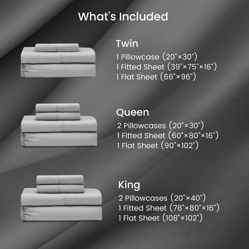 Amélie Home 100% Tencel Lyocell Sheet Set Queen Size 4