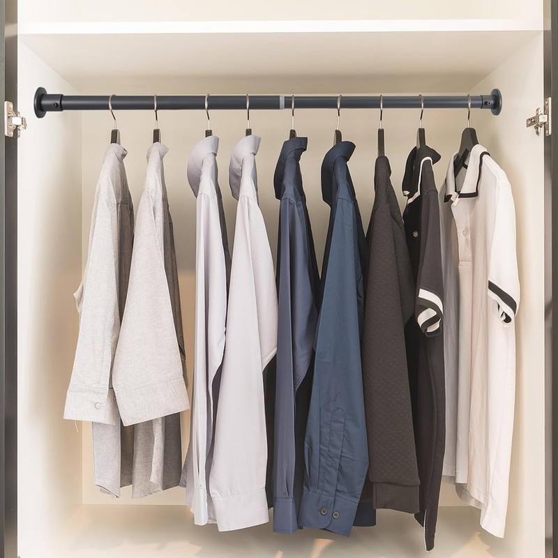 Wardlock 33cm-54cm Grey Extendable Stainless Steel Wardrobe Rail, Adjustable Clothes