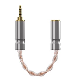 Geekria Apollo Balance Connection Cable, 0.1 inch (2.5 mm) 4 Pole Balanced (Male) to 3.5mm 4 Pole Balanced (Female) Connection Cable, Replacement Plug, Conversion Cable, 4 Cores, 5.7 inches (14.5 cm)
