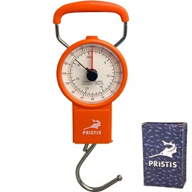 Pristis Fishing Hanging Scale, 80 LBs Fish Weight Analog Spring Hook Crane Scale Kit with Tape Measure & Non-Slip Large Handle, Portable Gear Equipment Accessory for Farm Kitchen Luggage Weighting