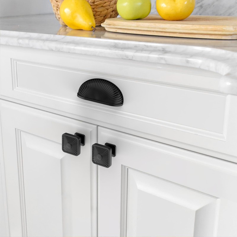 Asidrama 10 Pack Matte Black Kitchen Cabinet Knobs, Cabinet Knobs