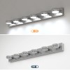 Modern Chrome LED Bathroom Vanity Light Fixtures, 6-Light Dimmable Wall