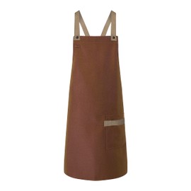 Karlowsky Bib Apron Urban Look with Cross Straps and Pocket 70 x 85 cm Unisex 65% Polyester 35% Cotton Cinnamon