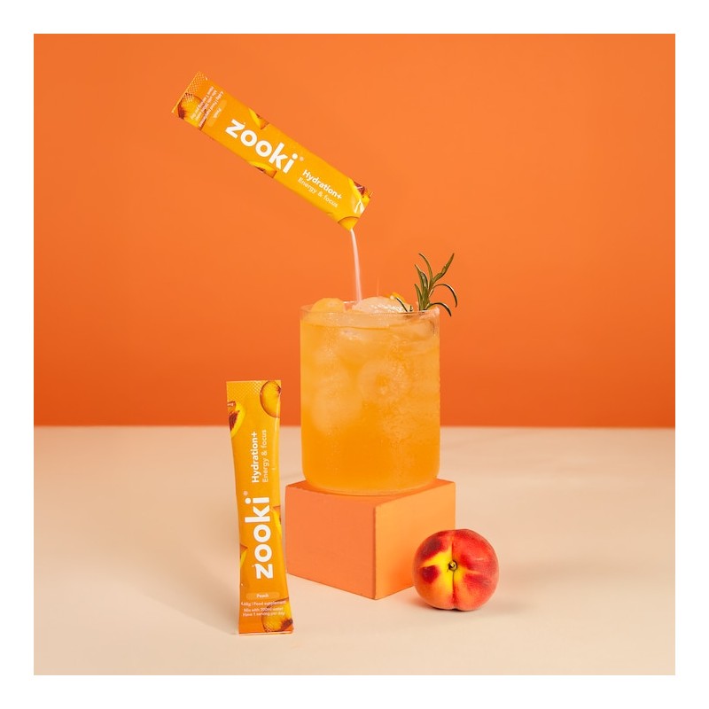 Zooki Hydration+ Energy & Focus Peach Flavour