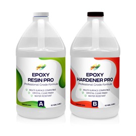 CoatCast Epoxy Resin Pro 1 Gallon Kit – Clear High-Gloss Finish for Coating Wood, Concrete, Stone & More | Strong, Durable, Self-Leveling | Perfect for Arts & Crafts, Table Tops & More!
