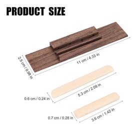Rosewood Ukulele Bridge Nut and Saddle - 4 String Ukulele DIY and Repair Parts