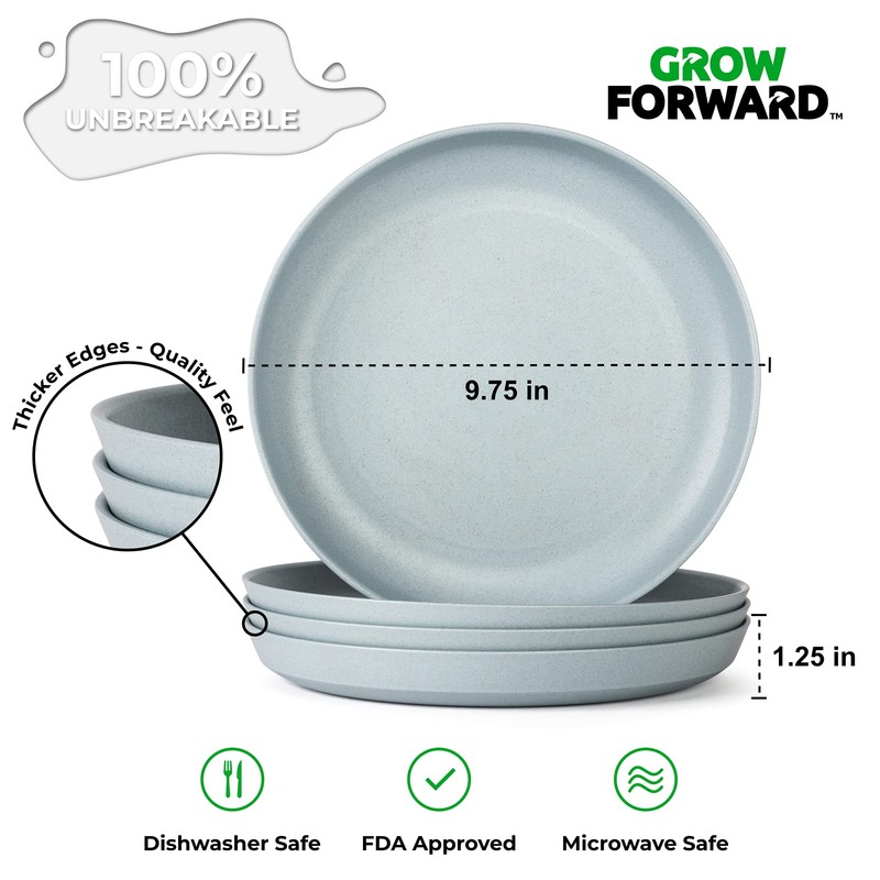 Grow Forward Premium Wheat Straw Plates and Bowls Sets -