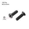 uxcell M2.5 x 10mm Phillips Screw Fastener Black for Laptop