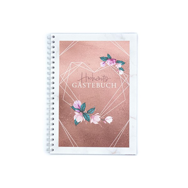 familiawedding Rose Gold Guest Book for Wedding in DIN A4