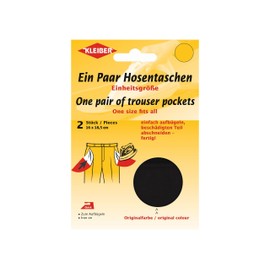 Kleiber Trouser Pockets for Iron, 1 Pair 05 schwarz