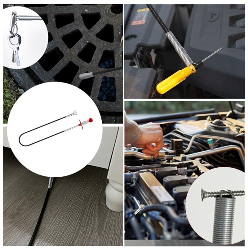 GDOMI Upgraded Drain Snake 76" with Hook, Plumbing Snake Auger