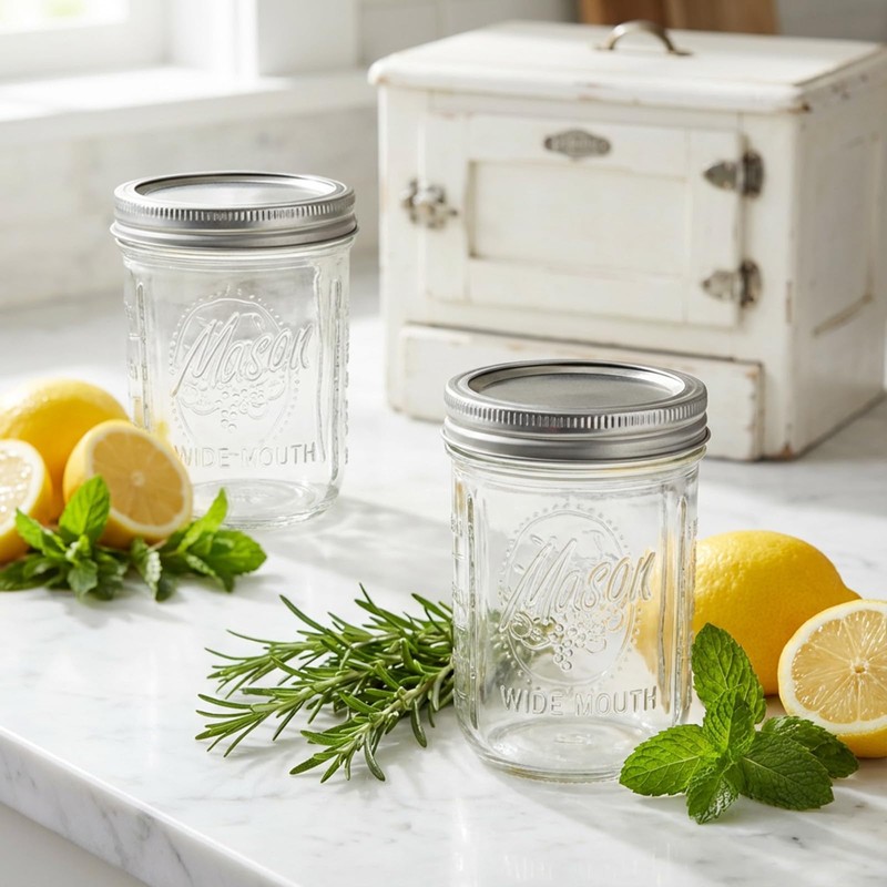 WELLIFE 6-Pack Mason Jars 16 oz with Lids – Wide