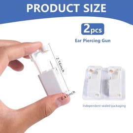 KISEER 2 Pcs Disposable Self Ear Piercing Gun Safety Ear Nose Piercing Kit Tool With Earring Stud (Gold)