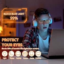 REBUCINA Blue Light Blocking Glasses,Blue Light Glasses Men,Gaming Glasses,Matte Orange Glasses,Gaming Glasses,Relieve Eye Fatigue,Light Sensitivity,with 2 Glasses Cloths