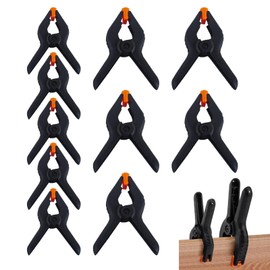 Sikweny Pack of 10 Nylon Clamps with Non-Slip Handle Clamping Pliers Adjustable Spring Clamp Ergonomic Spring Clamp Retaining Clips 2 Sizes for Carpentry Photography DIY Projects