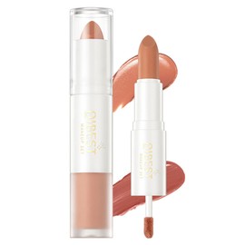 HWSHQY OO Dual Ended Lip Makeup,2-in-1 Matte Liquid Lipstick Lip Gloss,Long Lasting Smudge Proof Lip Stain,Silky Smooth Lip Glosses,Creamy Velvet Lipcolor Lip Makeup,01