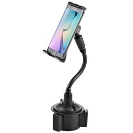 TECOTEC 2 in 1 Cup Holder Tablet Mount, Flexible Gooseneck Adjustable Automobile Cup Holder Tablet & Phone Mount Fits Devices Size up to 12.9"