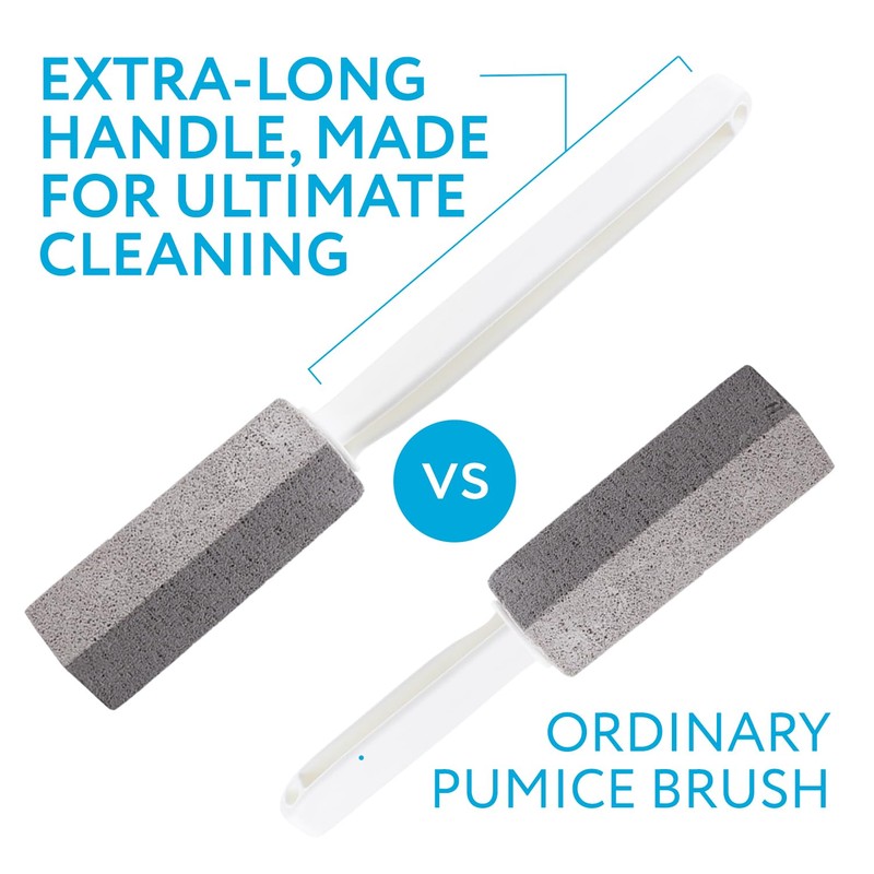 IMPRESA Toilet Pumice Stone with Handle 2-Pack - White -