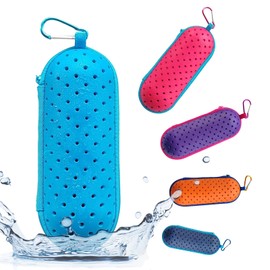 KLASHE Swim Goggle Case, Protective EVA Case with Drainage Holes, Shockproof & Compact Storage Case for Swimming Goggles (Sky Blue)