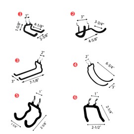 Peaceharmo 6 Pack Heavy Duty Pegboard Tool Hooks for Hanging, Metal Peg Board Drill Holder Double Hook, Organiser Accessories for Wall Shelf, Black