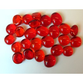 Glass Pebbles – Decorative Stones Muggel Stones – Packaged in Red Diameter 12-15 mm to 200 g.