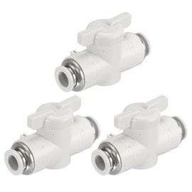 sourcing map Pneumatic BUC Push to Connect Fitting Ball Valve 10mm Tube OD Air Flow Control Valve Tube Fittings Straight Union Connect Adapter Air Quick Connect Air Hose Fitting