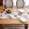 Inhobbok Table Runner Light Grey Dahlia Flower Linen Modern Attractive